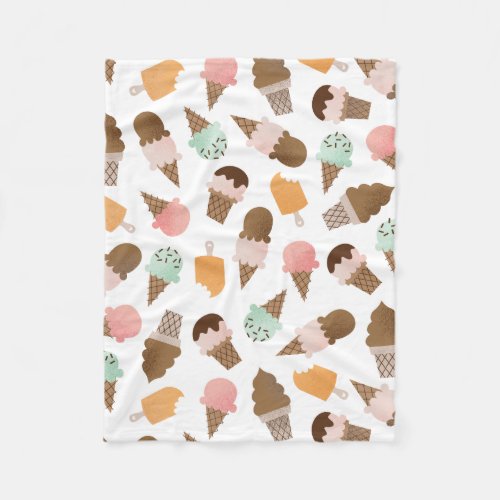 Ice Cream Cones Fleece Blanket