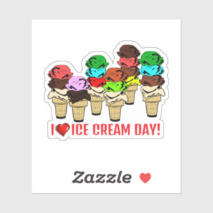 Ice Cream Cones for Ice Cream Day   Sticker