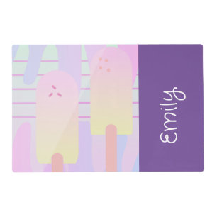 Ice Cream Cones Gradient Kids Name Placemat