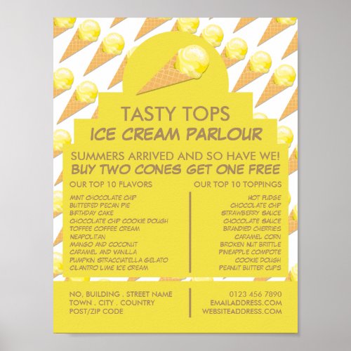 Ice Cream Cones Ice Cream Parlor Advertising Poster