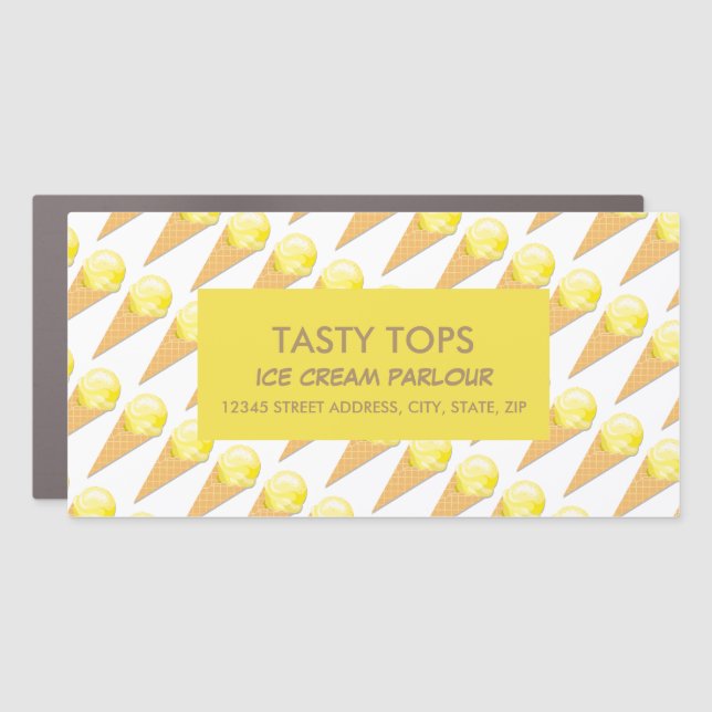 Ice Cream Cones, Ice Cream Parlor Car Magnet (Front)