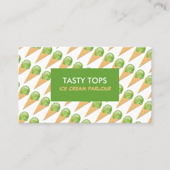 Ice Cream Cones, Ice Cream Parlour Business Card (Front)