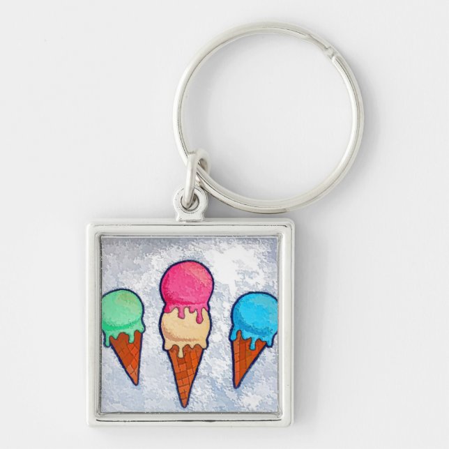 Ice Cream Cones Keychain (Front)