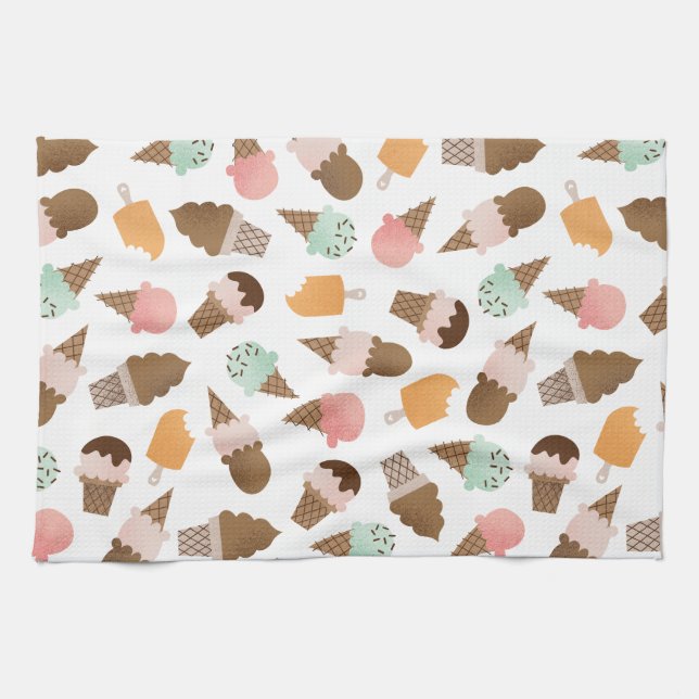 Ice Cream Cones Kitchen Towel (Horizontal)