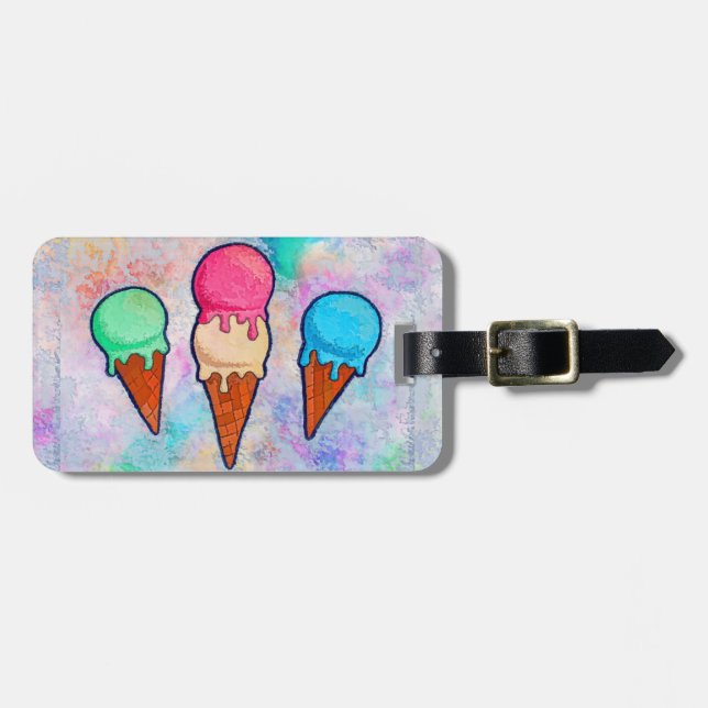Ice Cream Cones Luggage Tag (Front Horizontal)