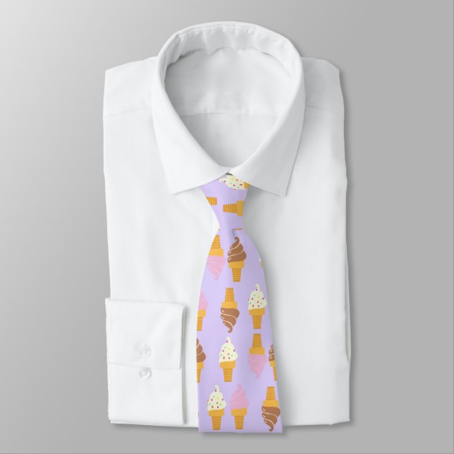 Ice Cream Cones Neck Tie (Tied)