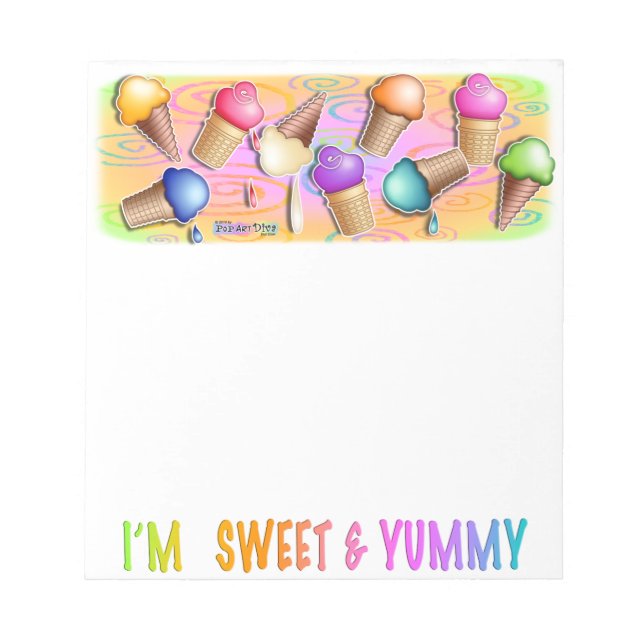 ICE CREAM CONES NOTEPAD (Front)
