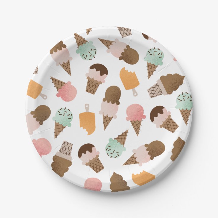 Ice Cream Cones Paper Plates | Zazzle