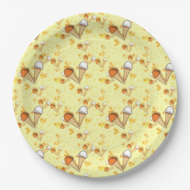 Ice Cream Cones Paper Plates (Front)