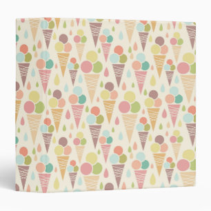 Ice cream cones pattern 3 ring binder