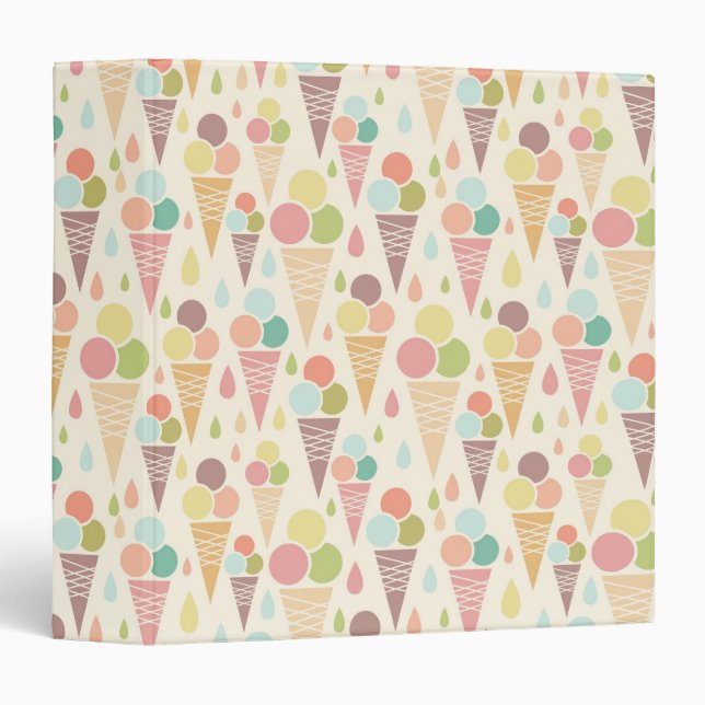 Ice cream cones pattern 3 ring binder (Front/Spine)