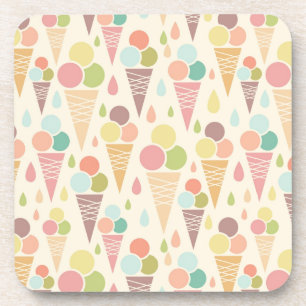 Ice cream cones pattern coaster