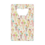 Ice cream cones pattern credit card bottle opener
