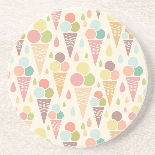 Ice cream cones pattern drink coaster (Front)