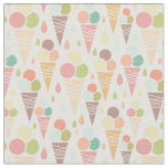 Ice cream cones pattern fabric