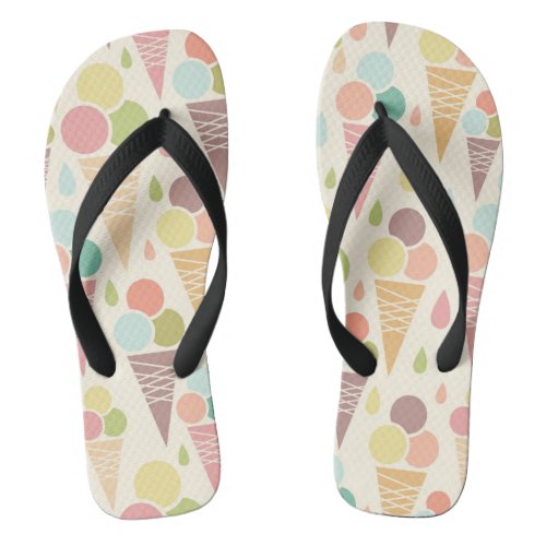 Ice cream cones pattern flip flops