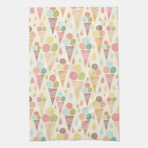 Ice cream cones pattern kitchen towel