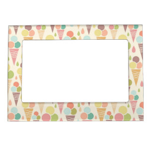 Ice cream cones pattern magnetic frame