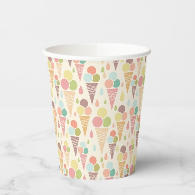 Ice cream cones pattern paper cups (Left)