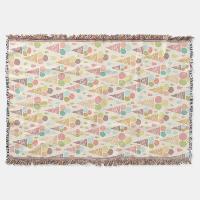 Ice cream cones pattern throw blanket (Front)