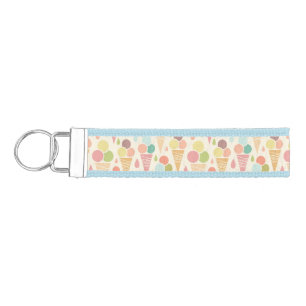 Ice cream cones pattern wrist keychain