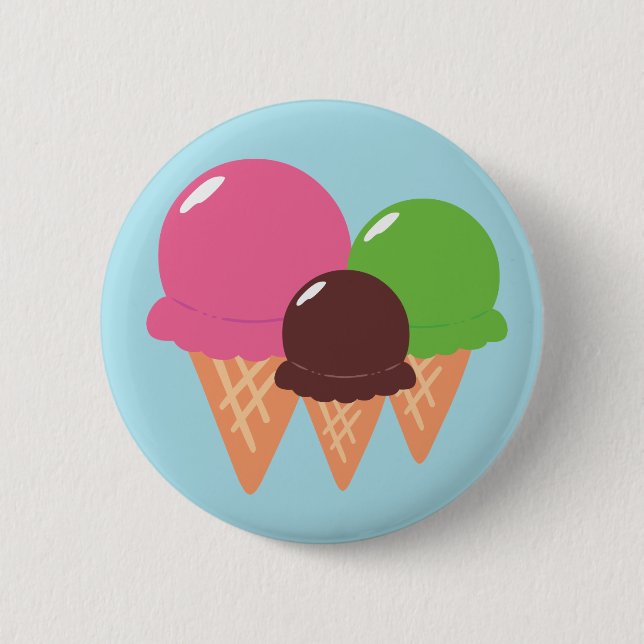 Ice Cream Cones Pinback Button (Front)