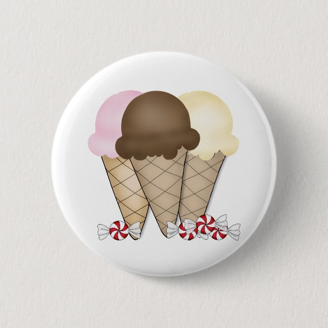 Ice Cream Cones Pinback Button (Front)