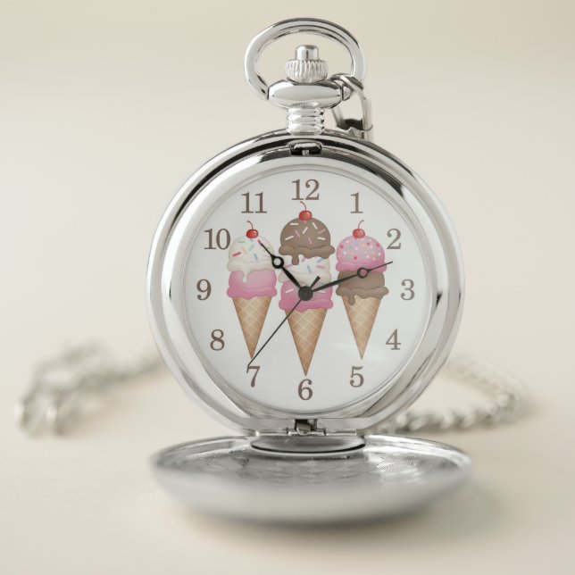 Ice Cream Cones Pocket Watch (Inside)