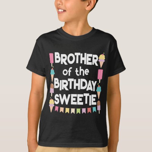 Ice Cream Cones Popsicles Brother of the Birthday  T_Shirt