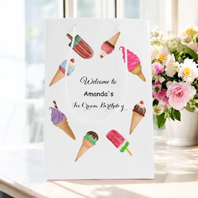 Ice Cream Cones Popsicles Party Medium Gift Bag (Creator Uploaded)