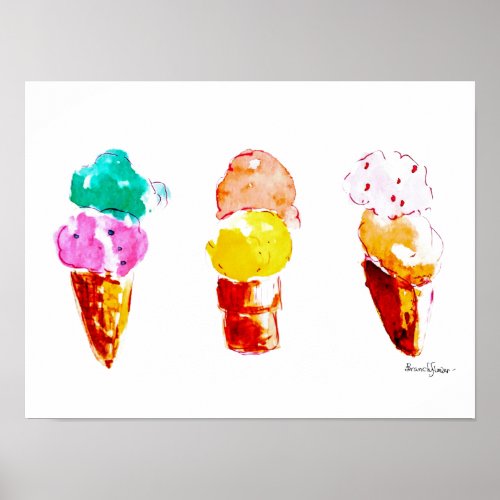 Ice Cream Cones Poster