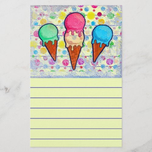 Ice Cream Cones Stationery