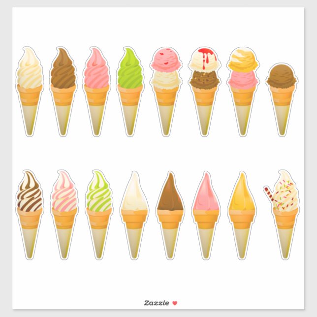 Ice cream cones sticker (Sheet)