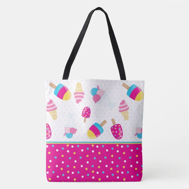 Ice Cream Cones, Sundaes, and Bars Tote Bag (Front)