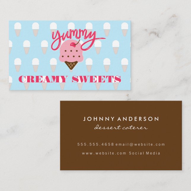 Ice Cream Cones | Sweets Business Card (Front/Back)