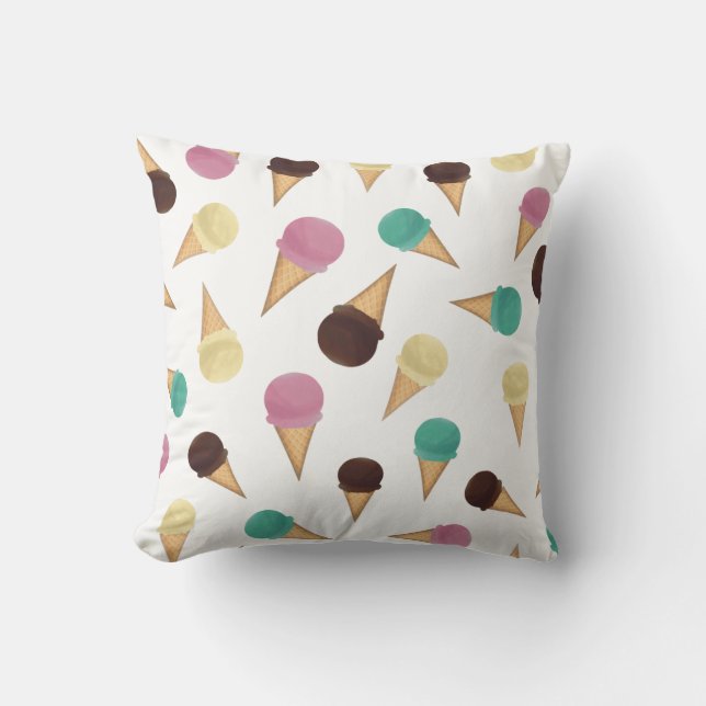 Ice cream cones throw pillow (Front)