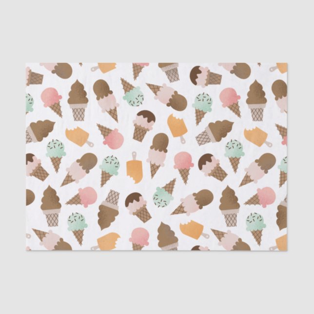 Ice Cream Cones Tissue Paper (Front)