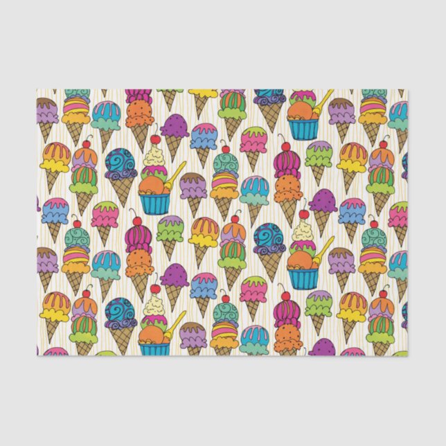 Ice Cream Cones Tissue Paper (Front)