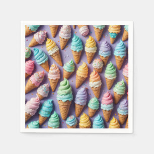 Ice Cream Cones With Sprinkles Napkins