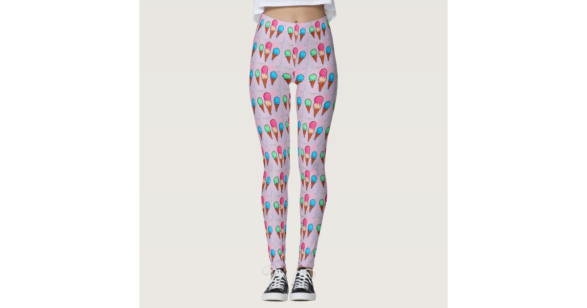 Three Layered Ice Cream Cone Womens Leggings 