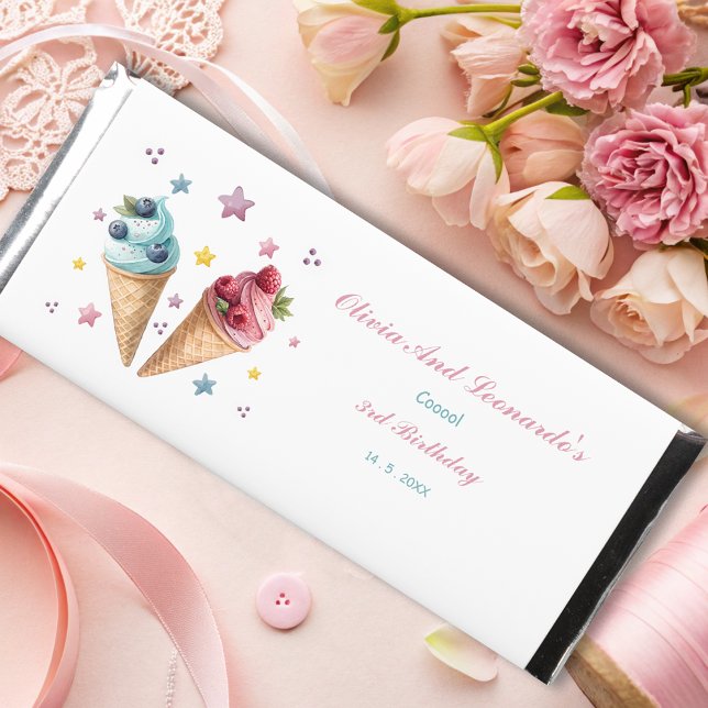 Ice Cream Cool Birthday Party Hershey Bar Favors (Creator Uploaded)