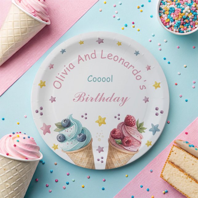 Ice Cream Cool Birthday Party Paper Plate (Creator Uploaded)