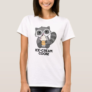 Ice Cream Coon Funny Animal Racoon Pun T-Shirt