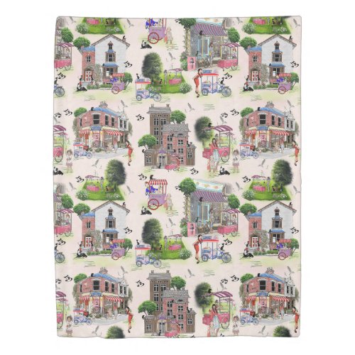 Ice Cream Country Repeat Design Duvet Cover