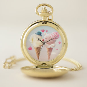Ice Cream Couple – Love at First Lick Pocket Watch