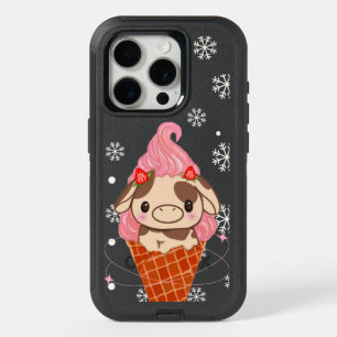 Ice Cream Cow Sweet Cone Snowy iPhone 15 Pro Case