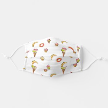 Ice Cream  Cupcakes And Donuts Adult Cloth Face Mask by GroovyFinds at Zazzle
