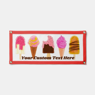 Ice Cream custom text Pennant