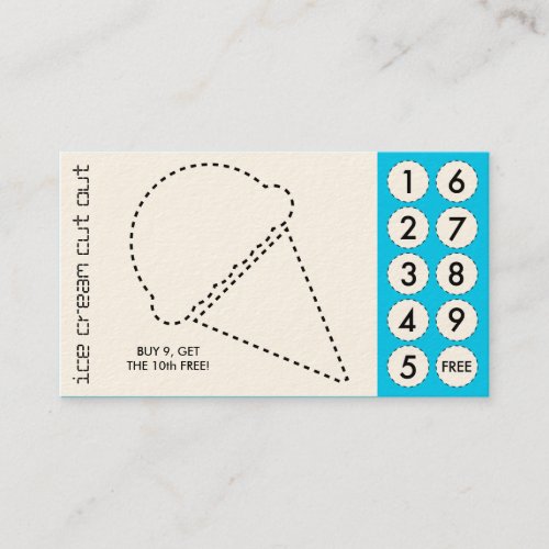 ice cream cut out punch cards