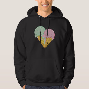 Ice Cream  Cute Heart Valentine's Day Couple Match Hoodie